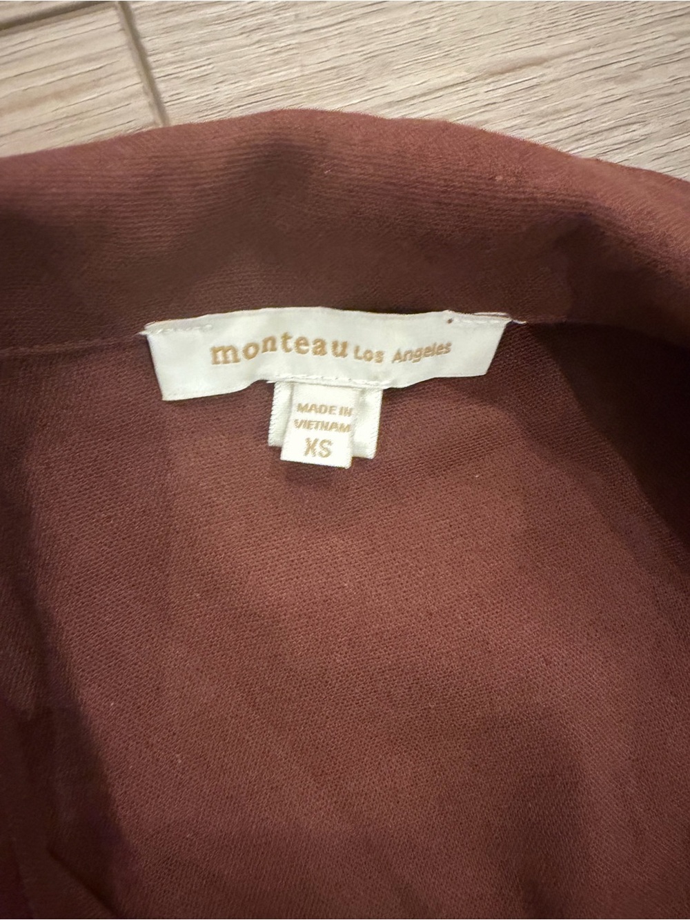 Monteau Sleeveless Button-Front Chestnut Brown Dress - Picture 3 of 3